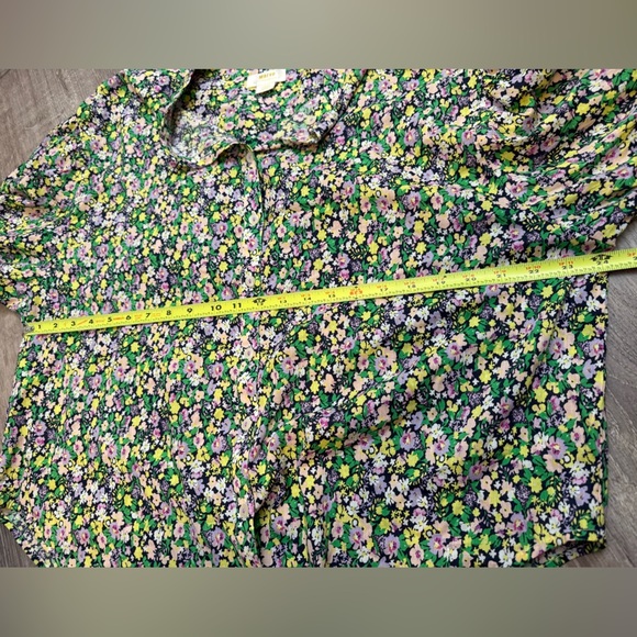 Anthropologie Maeve Ashleigh Puff-Sleeved Button Down Floral Top Blouse Large - Picture 8 of 12